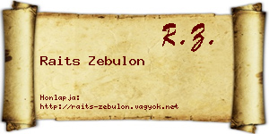 Raits Zebulon névjegykártya